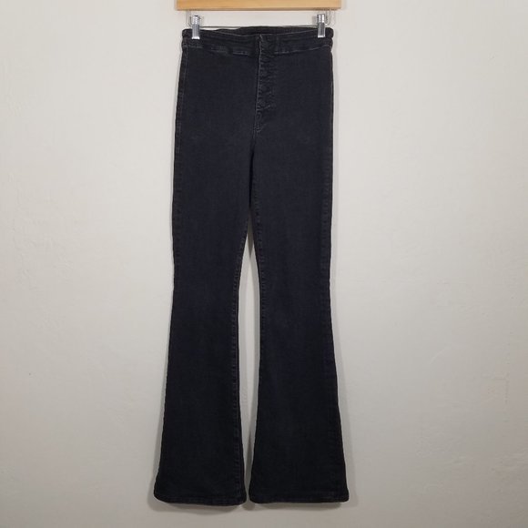 MOTHER Denim - MOTHER High Rise Button Fly Bootcut Stretch Jeans Black Size 27